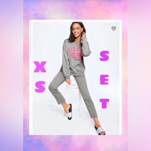 VS PINK SLOUCHY CREW & PANT XS SET BRANDNEW